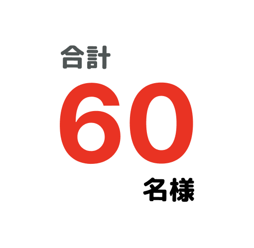 合計60名様