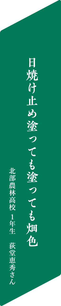 日焼け止め塗っても塗っても畑色